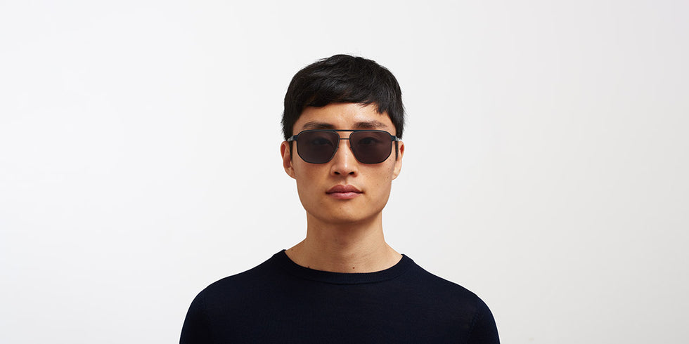 Mykita® PERRY MYK PERRY Indigo/Dark Sand / Polarized Pro Hi-Con Grey 60 - Indigo/Dark Sand / Polarized Pro Hi-Con Grey Sunglasses