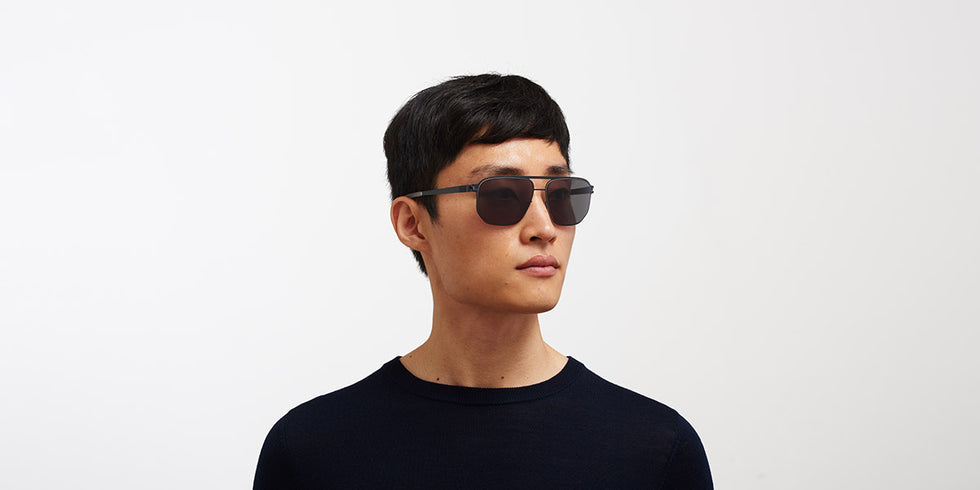 Mykita® PERRY MYK PERRY Indigo/Dark Sand / Polarized Pro Hi-Con Grey 60 - Indigo/Dark Sand / Polarized Pro Hi-Con Grey Sunglasses