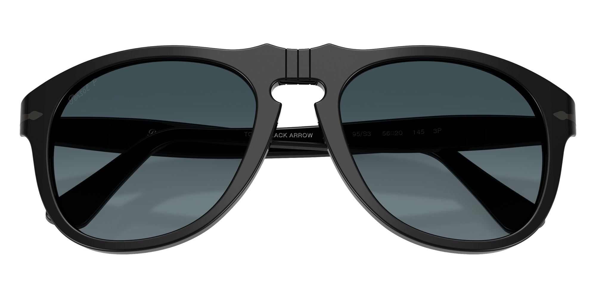 Persol® PO0649NE Sunglasses PO0649NE 95/S3 56 - Black Polar Gradient Blue