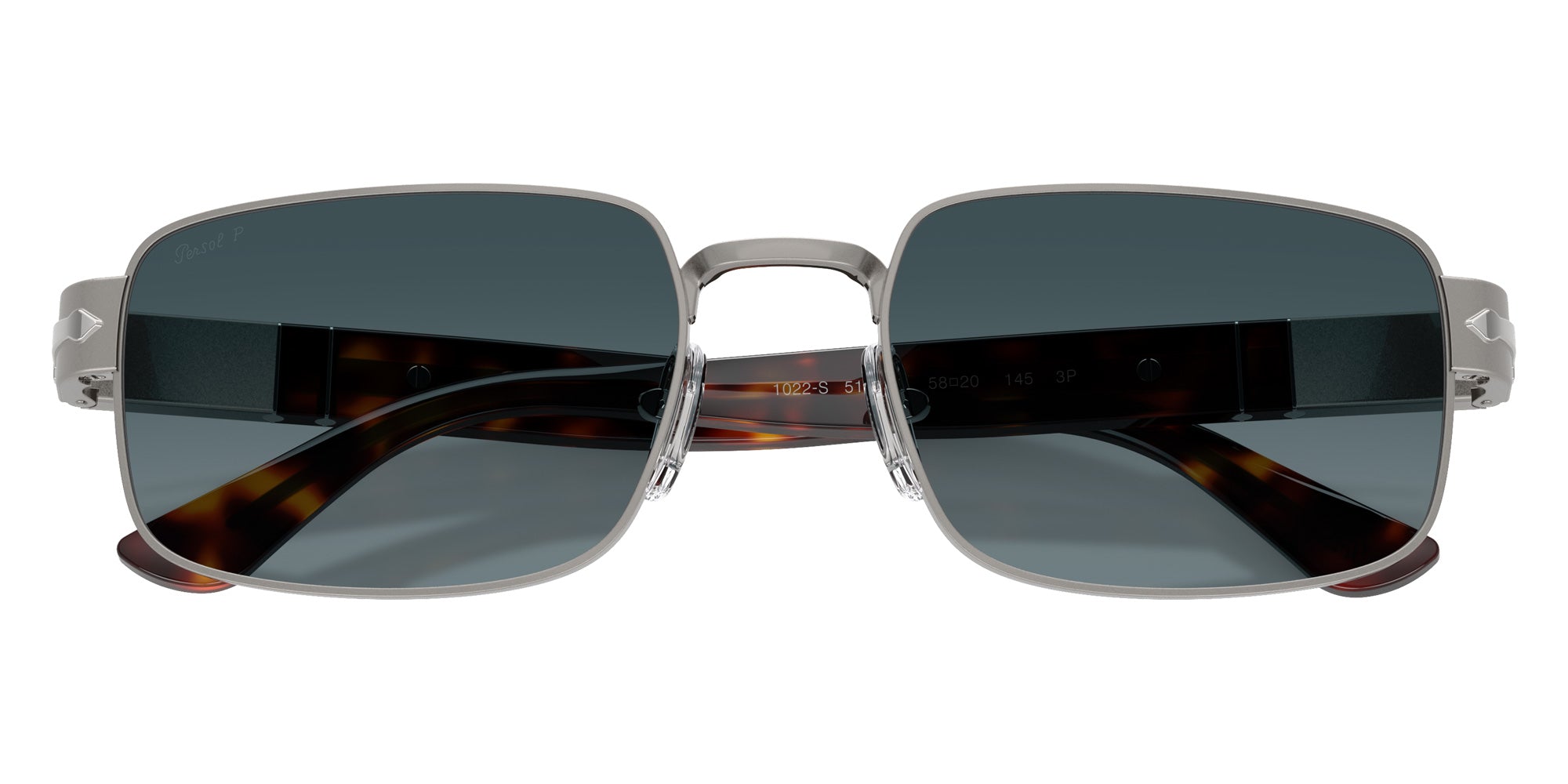 Persol® PO1022S Sunglasses PO1022S 513/S3 58 - Gunmetal Polar Gradient Blue