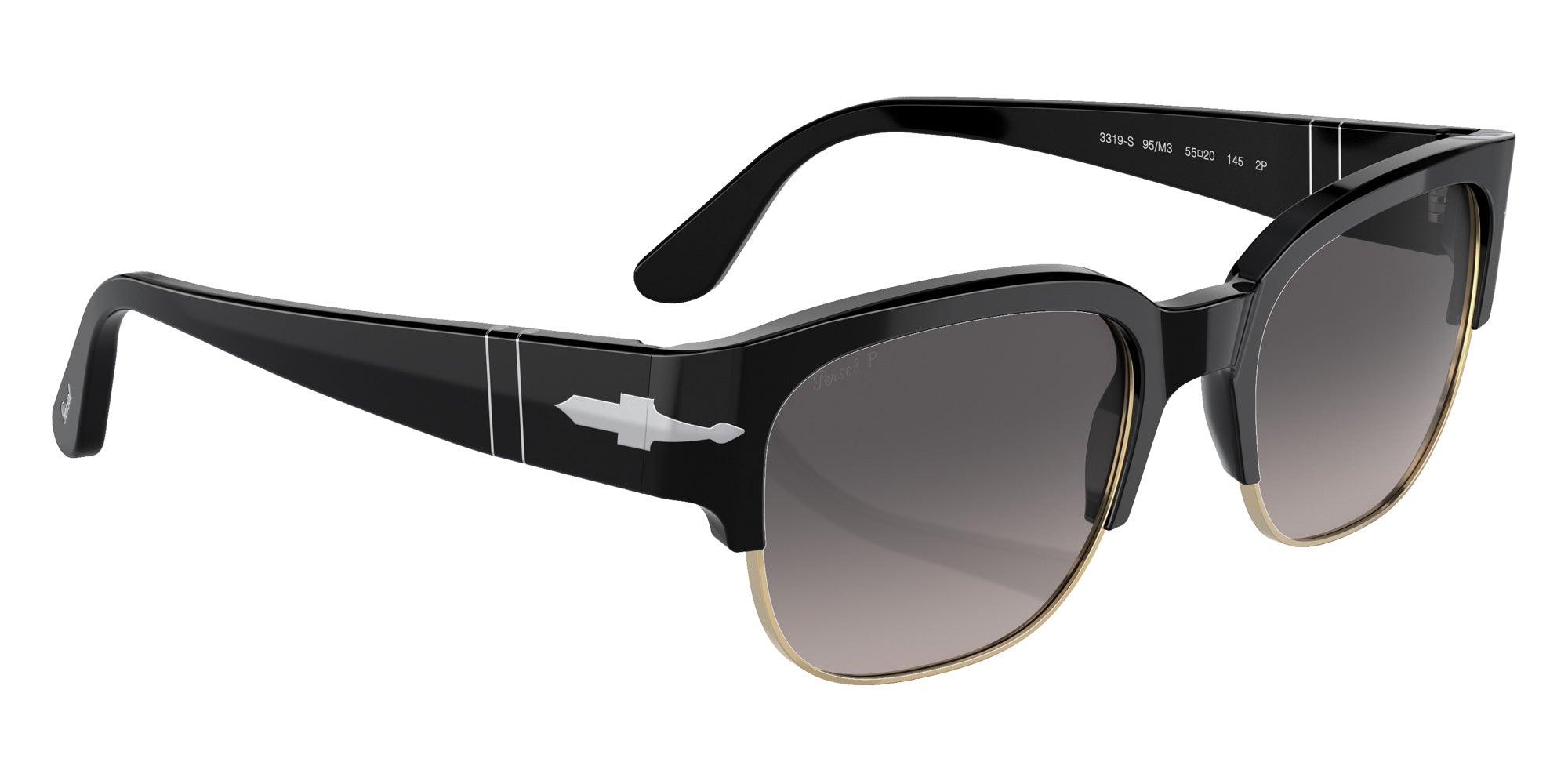 Persol® PO3319S Sunglasses PO3319S 95/M3 55 - Tom Black Grey Gradient Dar Gr