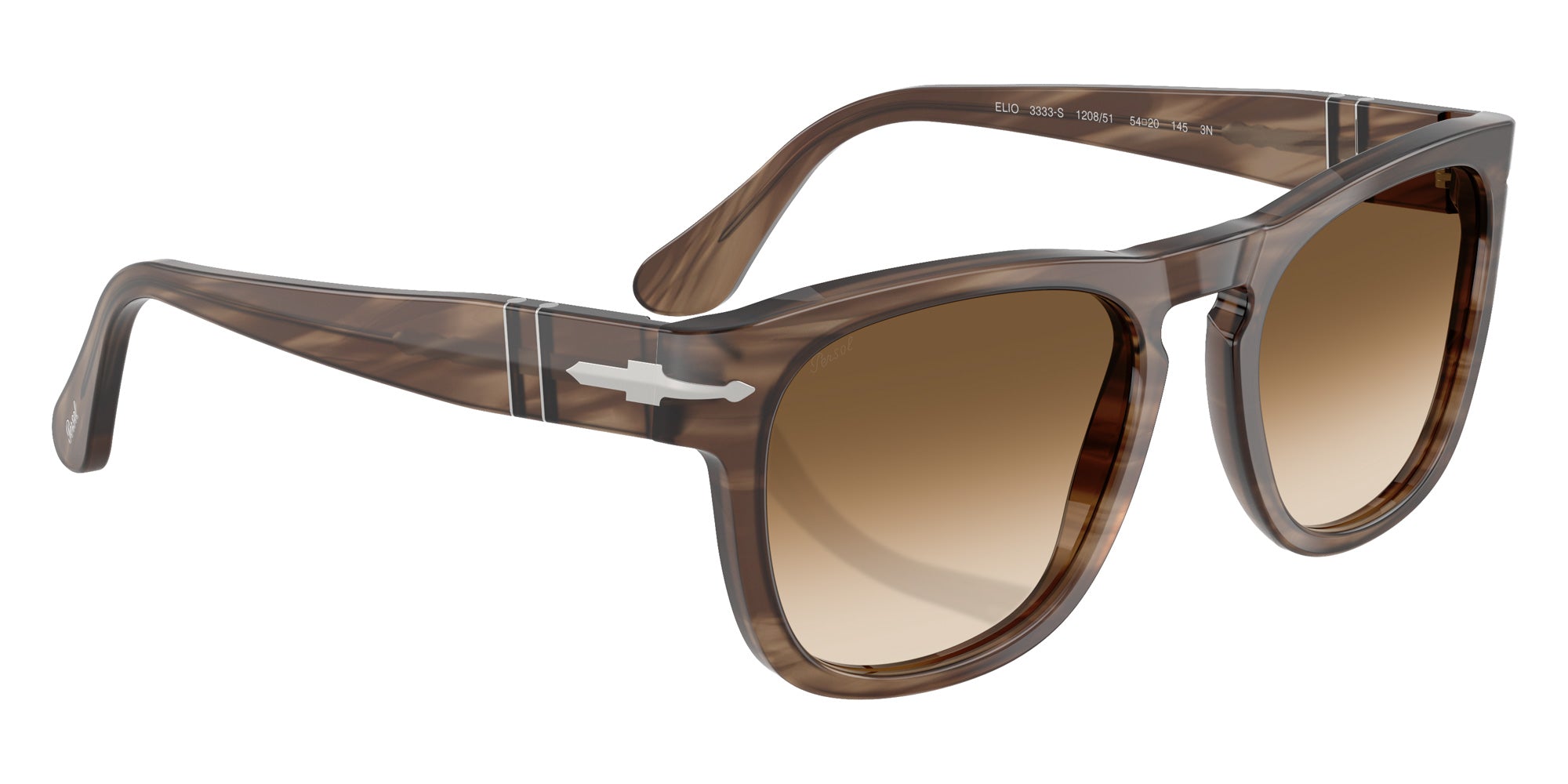 Persol® PO3333S Sunglasses PO3333S 120851 54 - Elio Striped Brown Gradient Br