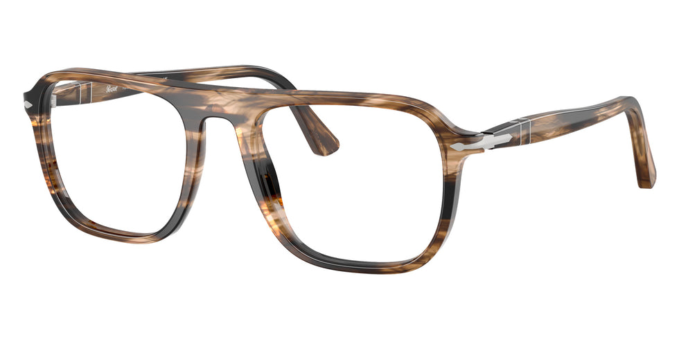 Persol® PO3359V Eyeglasses PO3359V 1236 53 - Jacques Stri.Black / Tras.Grei