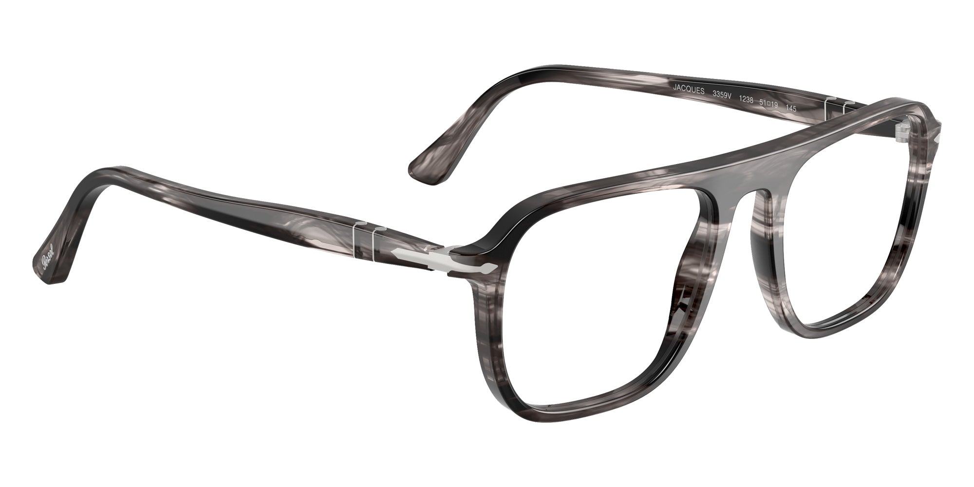 Persol® PO3359V Eyeglasses PO3359V 1238 53 - Jacques Striped Black And Tran