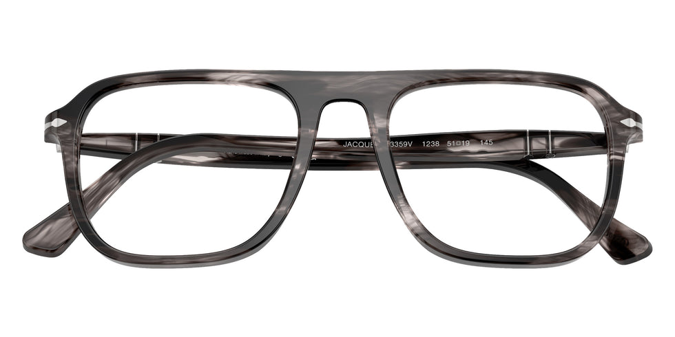 Persol® PO3359V Eyeglasses PO3359V 1238 53 - Jacques Striped Black And Tran