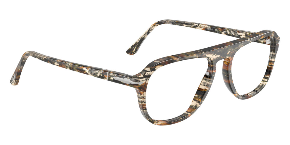 Persol® PO3368V Eyeglasses PO3368V 1221 56 - Amber Brown/Pirate Black
