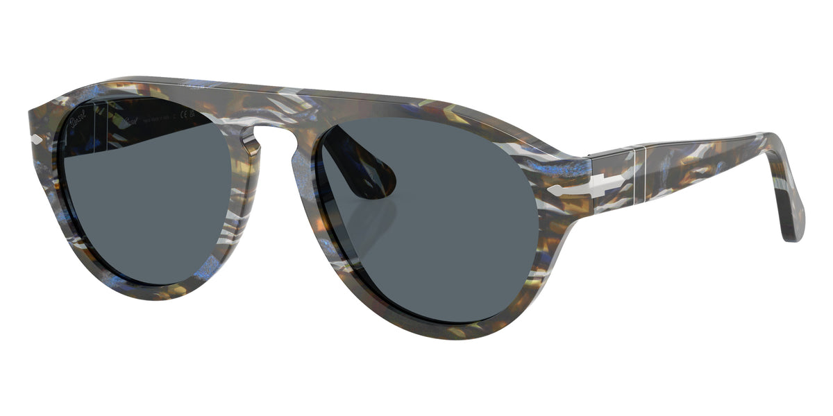 Persol® PO3370S Sunglasses PO3370S 1222R5 56 - Frost Grey/Nautical Blue Blue