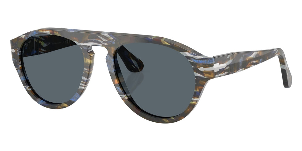 Persol® PO3370S Sunglasses PO3370S 1222R5 56 - Frost Grey/Nautical Blue Blue