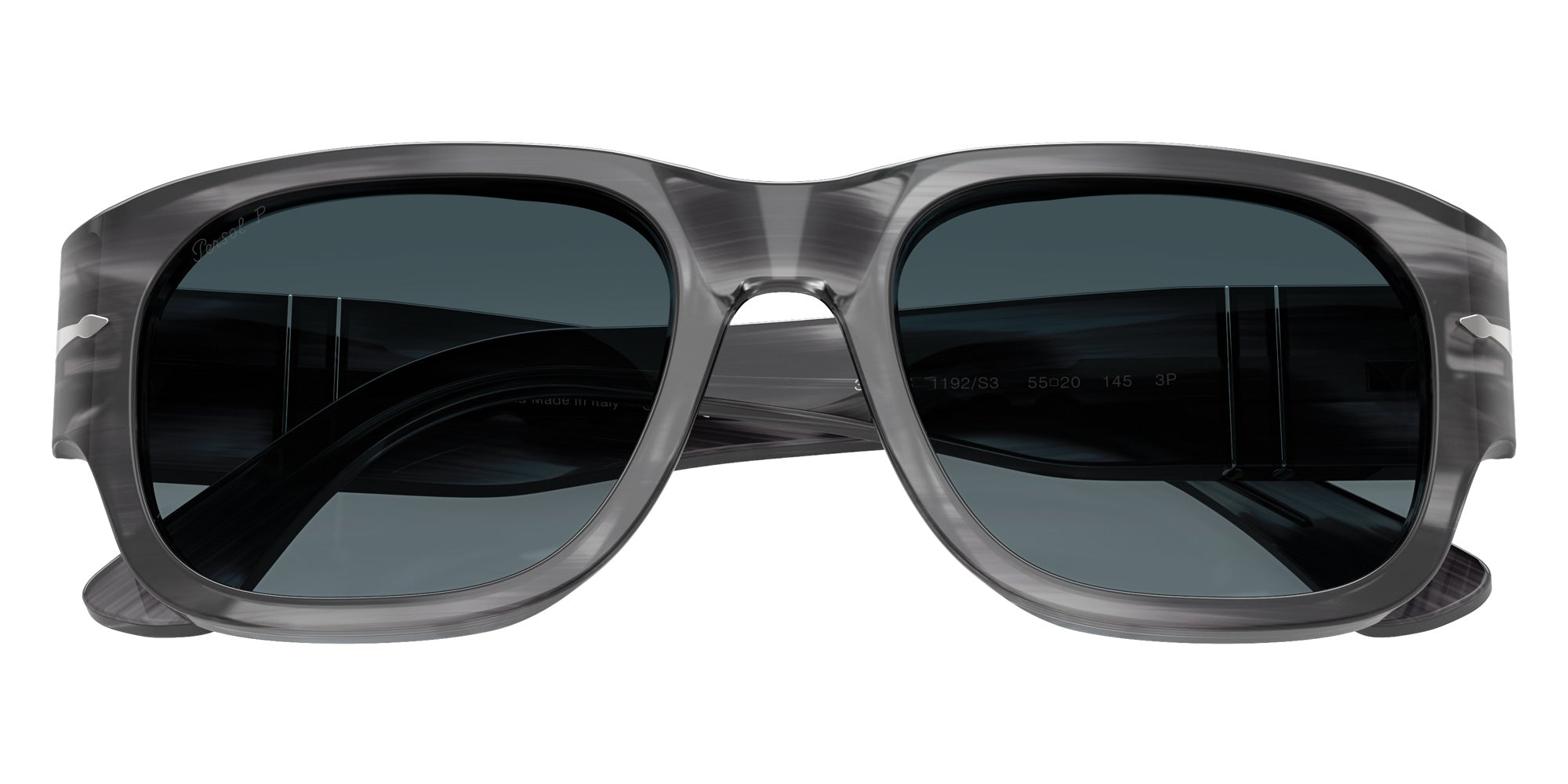 Persol® PO3380S Sunglasses PO3380S 1192S3 55 - Striped Grey Light Blue Gradie