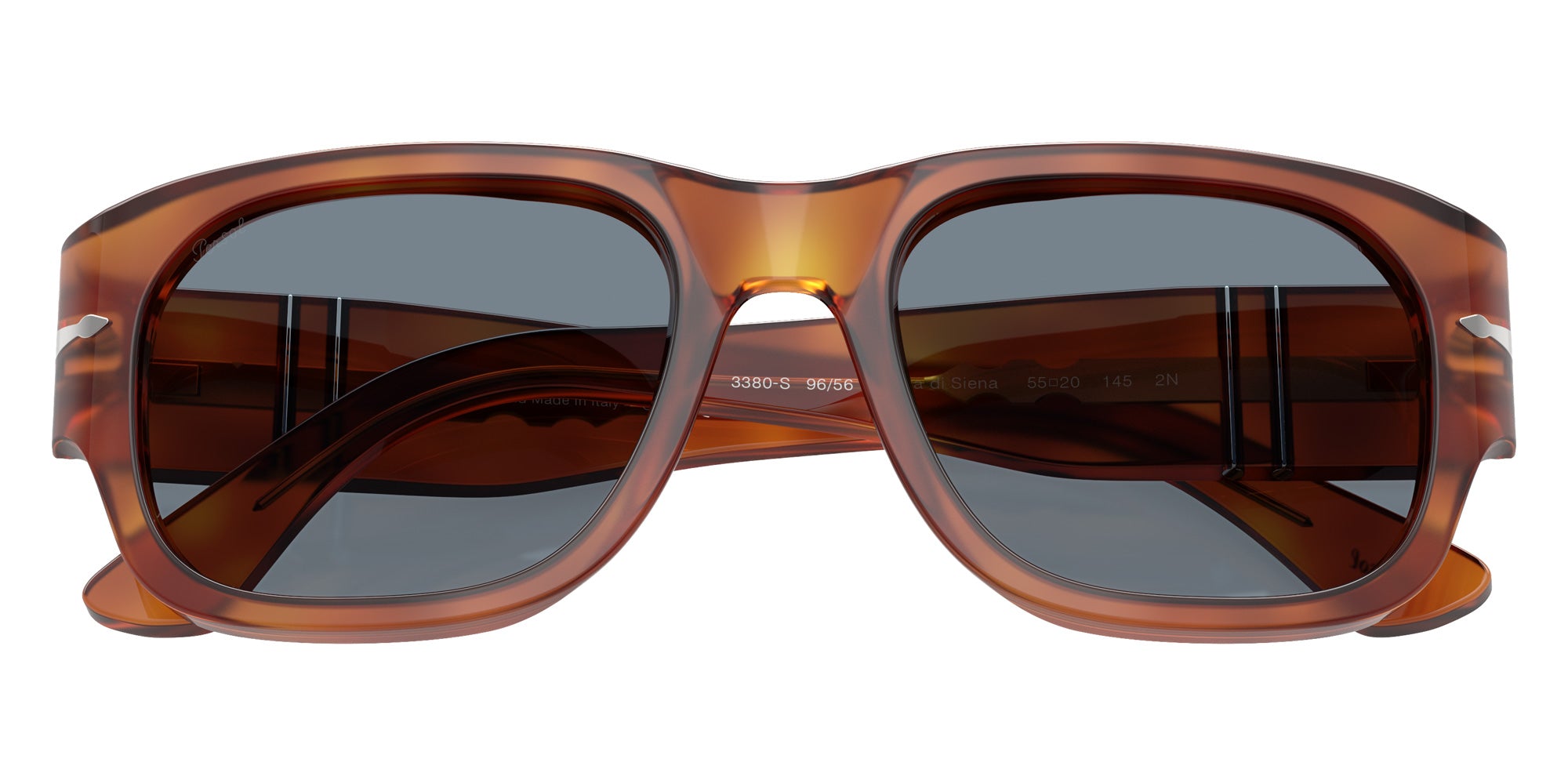 Persol® PO3380S Sunglasses PO3380S 96/56 55 - Terra Di Siena Light Blue