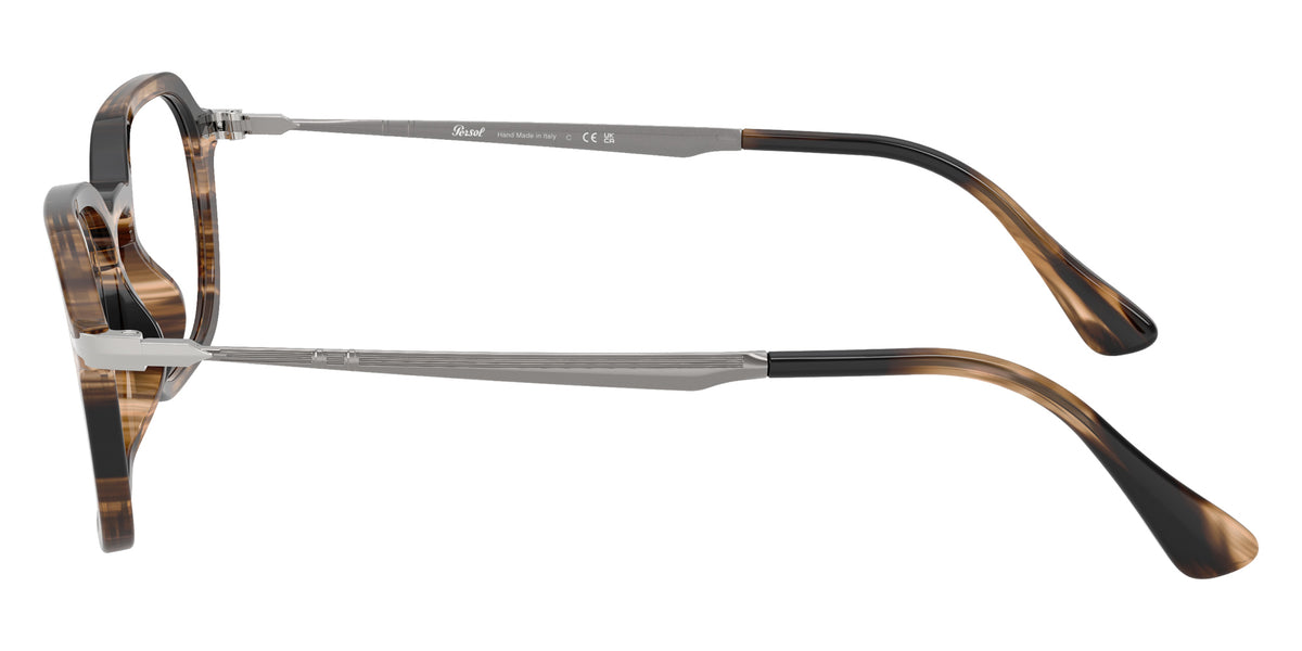 Persol® PO3381V Eyeglasses PO3381V 1236 54 - Striped Black And Greish Brown