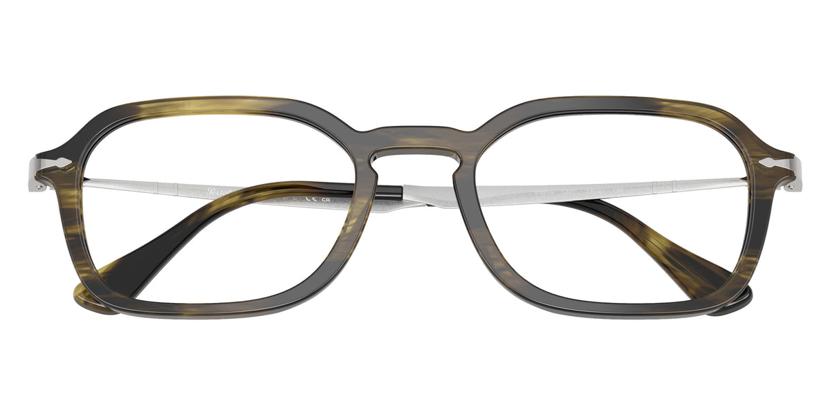 Persol® PO3381V Eyeglasses PO3381V 1237 54 - Striped Black And Olive Green
