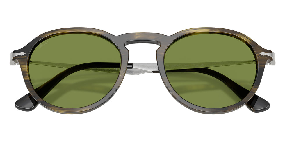 Persol® PO3383S Sunglasses PO3383S 12374E 54 - Striped Black And Olive Green