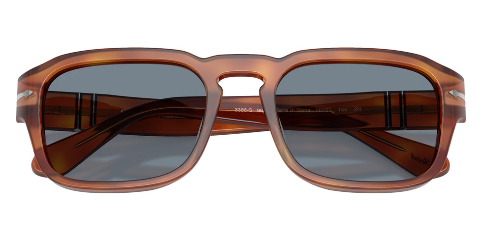 Persol® PO3386S Sunglasses PO3386S 96/56 56 - Terra Di Siena Light Blue