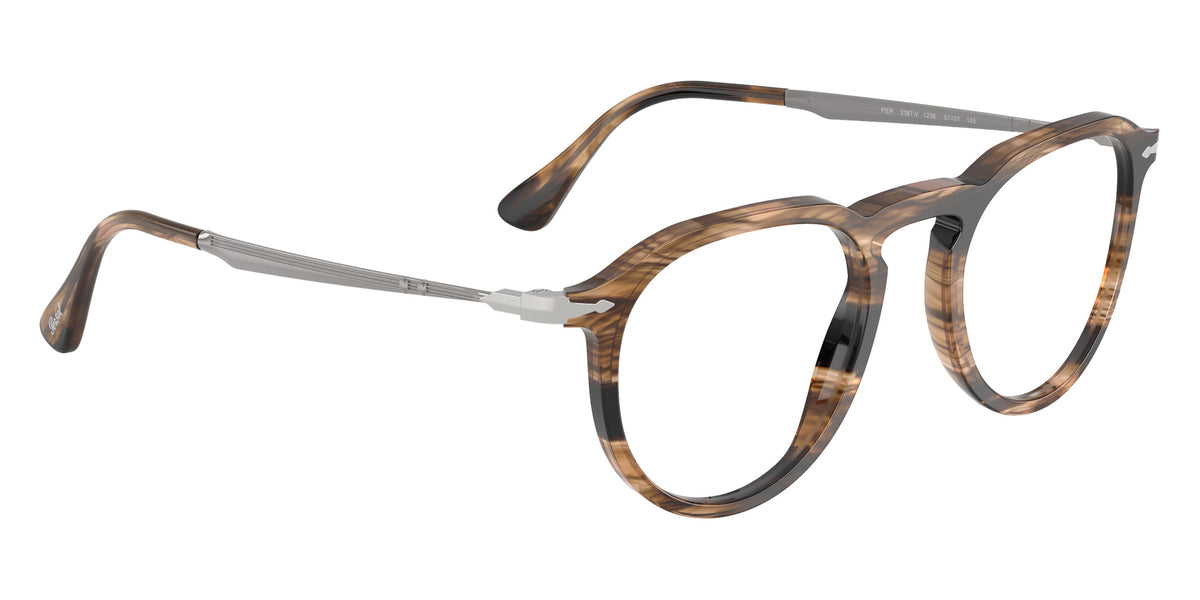 Persol® PO3387V Eyeglasses PO3387V 1236 51 - Pier Striped Black And Greish