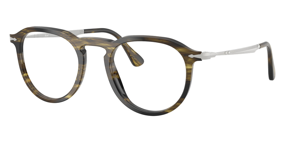 Persol® PO3387V Eyeglasses PO3387V 1237 51 - Pier Striped Black And Olive G