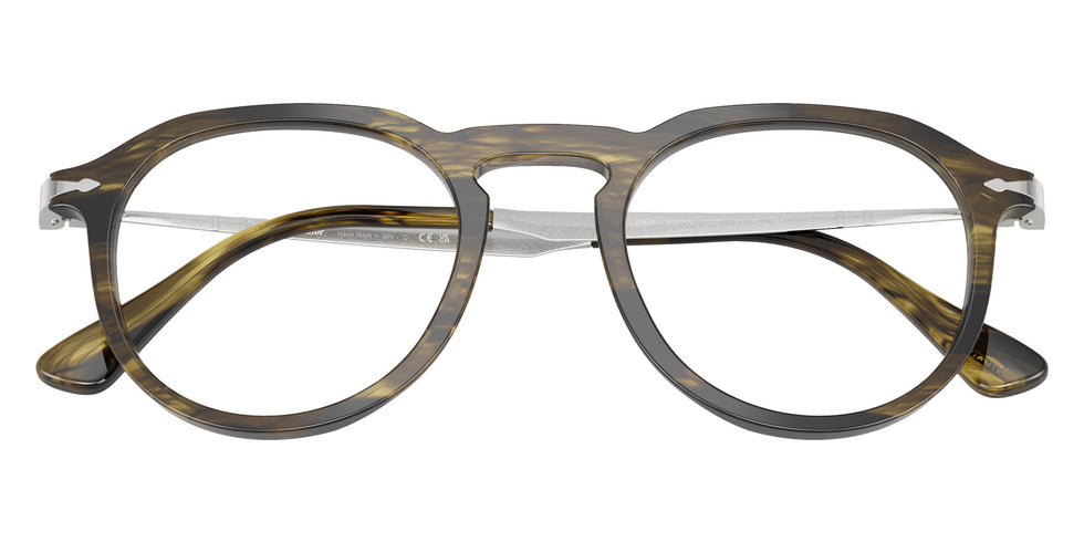 Persol® PO3387V Eyeglasses PO3387V 1237 51 - Pier Striped Black And Olive G