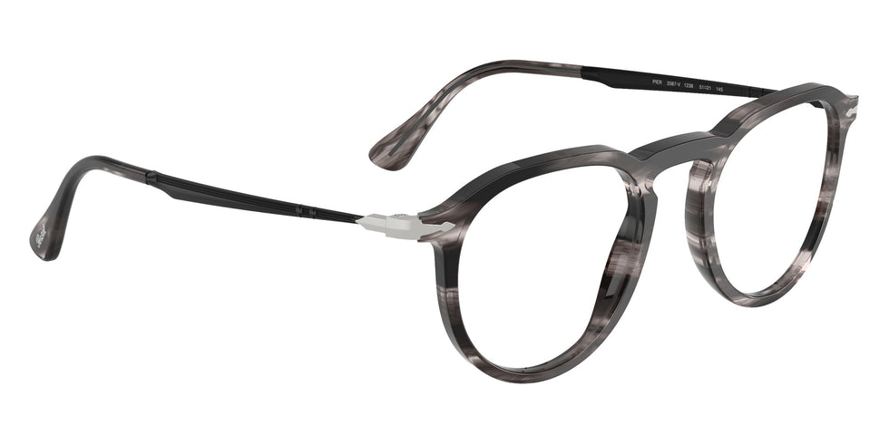 Persol® PO3387V Eyeglasses PO3387V 1238 51 - Pier Striped Black And Grey