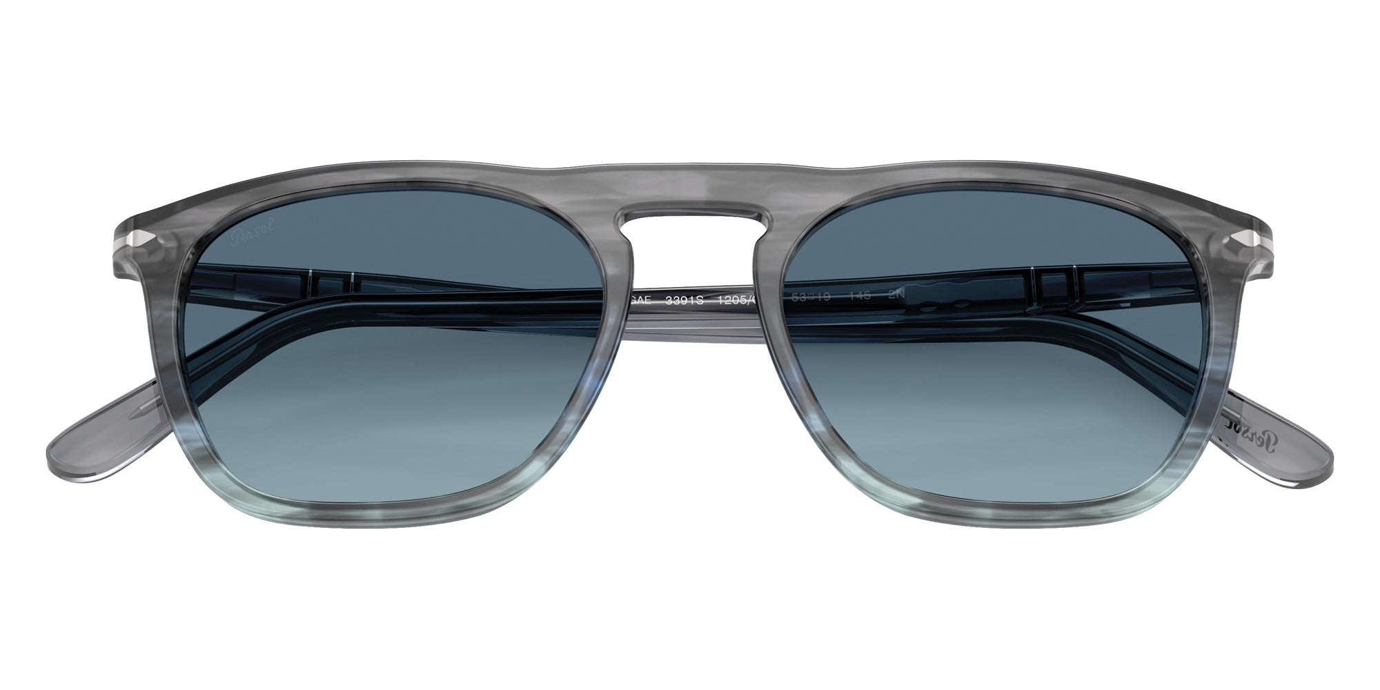 Persol® PO3391S Sunglasses PO3391S 1205Q8 55 - Gae Grey Striped Blue Azure Gr