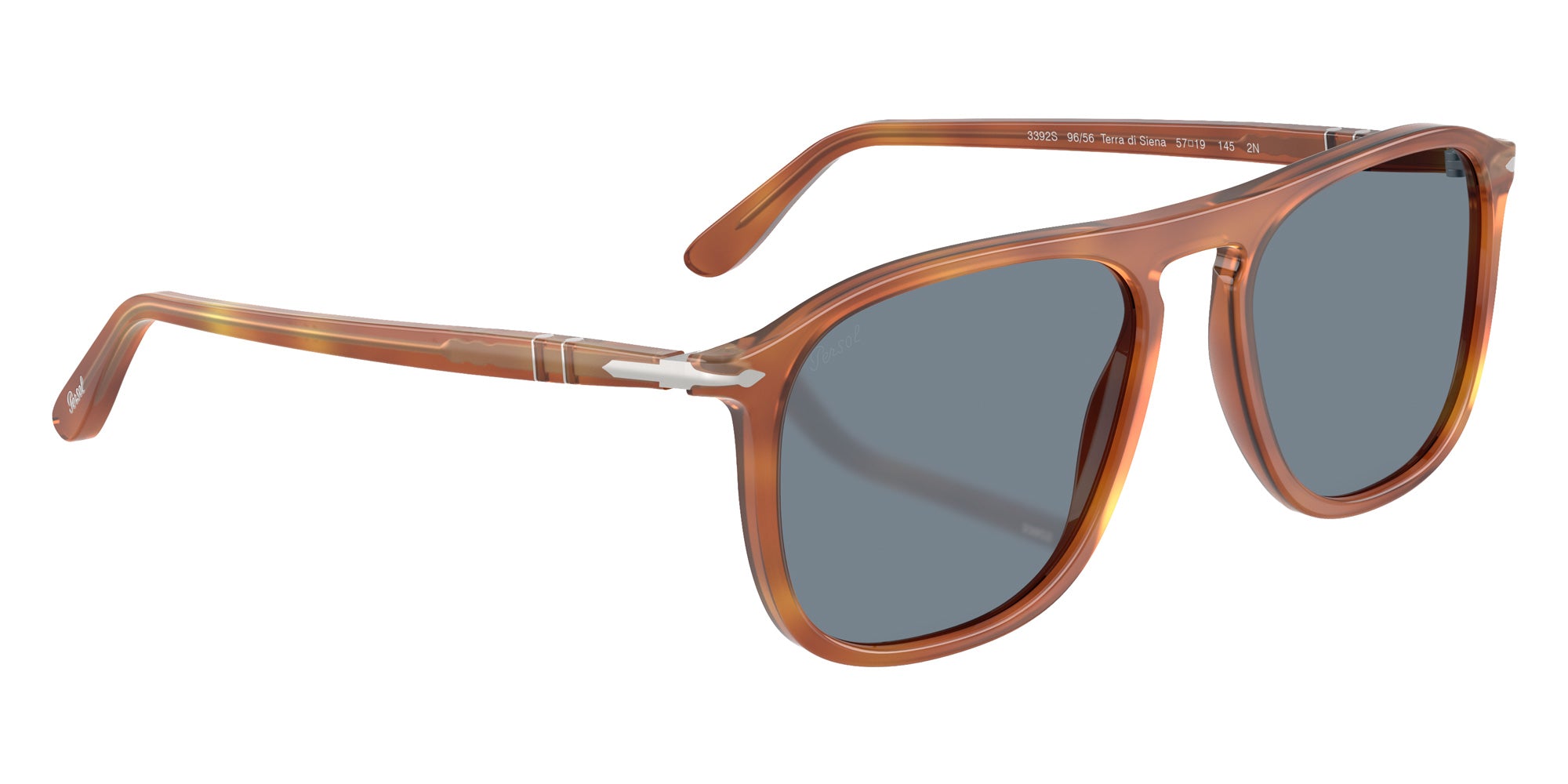 Persol® PO3392S Sunglasses PO3392S 96/56 57 - Terra Di Siena Light Blue