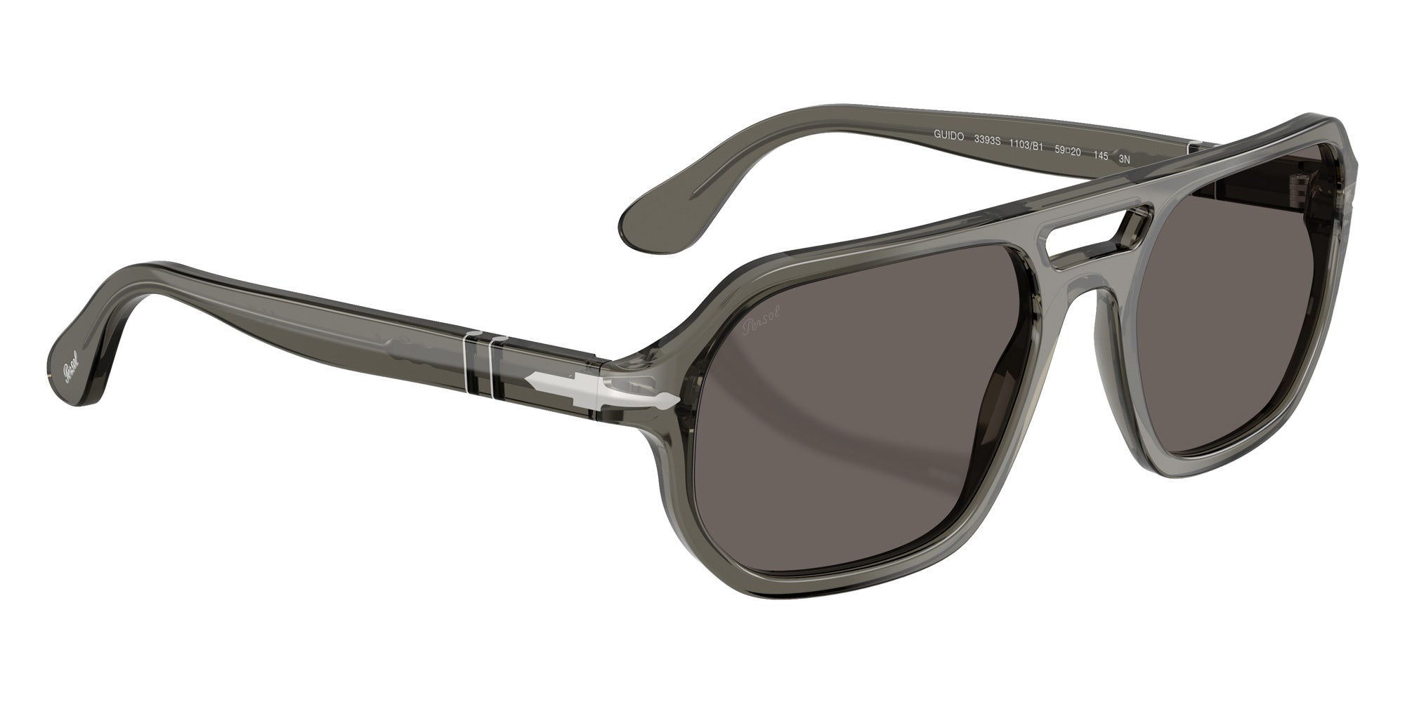 Persol® PO3393S Sunglasses PO3393S 1103B1 59 - Guido Transparent Grey Dark Gr