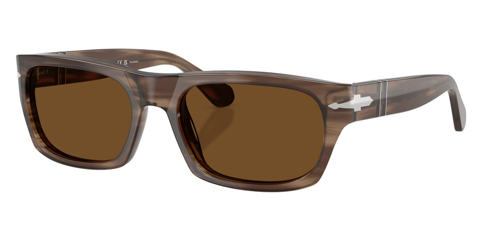Persol® PO3398S Sunglasses PO3398S 120857 55 - Striped Brown Brown Polar