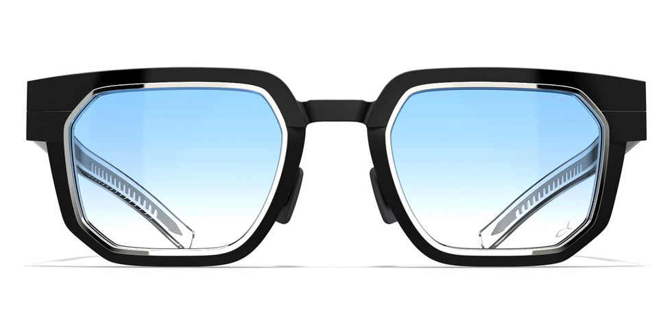 Blackfin® PROMETHEUS BLF Prometheus 1818 51 - Obsidian Black Gold Titanium Frame/Shiny Silver Details/Sapphire Haze Radiant Lenses Sunglasses