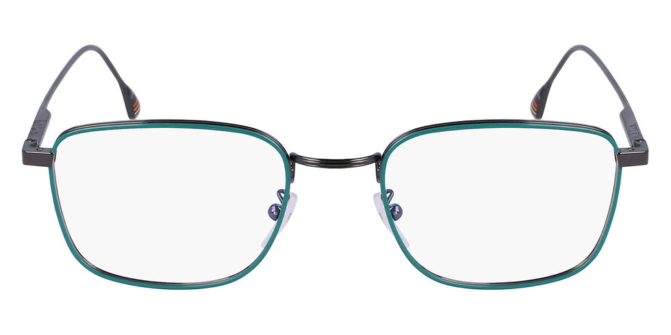 Paul Smith® Garrick PSM PSOP09652 GARRICK 003 52 - 003 Shiny Gun Metal Shiny Green Eyeglasses