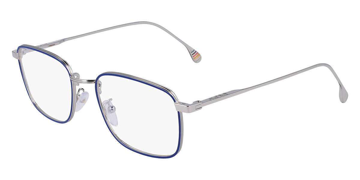 Paul Smith® Garrick PSM PSOP09652 GARRICK 004 52 - 004 Shiny Silve Shiny Blue Eyeglasses