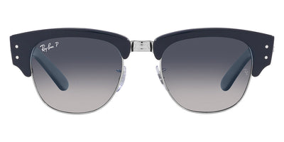 Ray-Ban® MEGA CLUBMASTER 0RB0316S RB0316S 136678 53 - Blue on Silver with Blue Polarized lenses Sunglasses