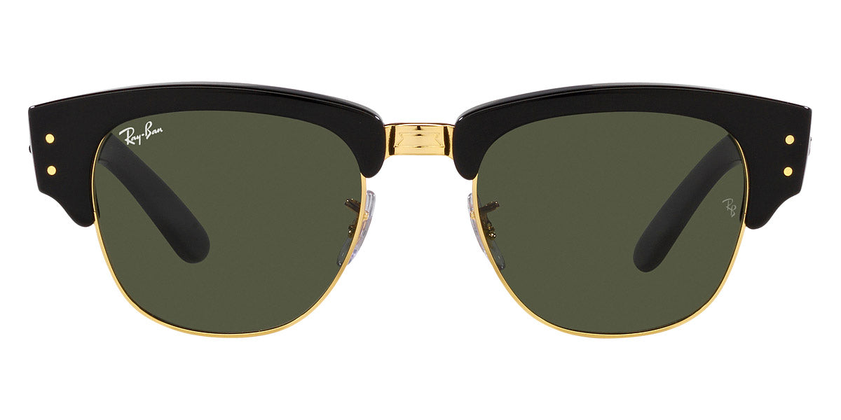 Ray-Ban® MEGA CLUBMASTER 0RB0316S RB0316S 901/31 53 - Black on Gold with Green lenses Sunglasses