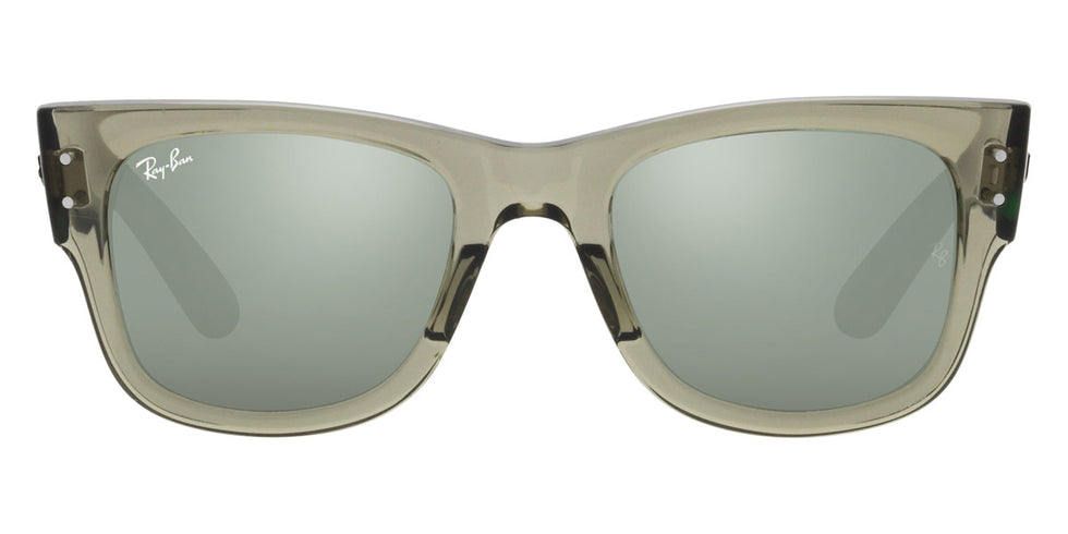 Ray-Ban® Mega Wayfarer RB0840S RB0840S 66355C 51 - Transparent Green with Gray Mirrored lenses Sunglasses