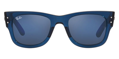 Ray-Ban® MEGA WAYFARER 0RB0840S RB0840S 6638O4 51 - Transparent Dark Blue with Gray Mirrored Blue lenses Sunglasses