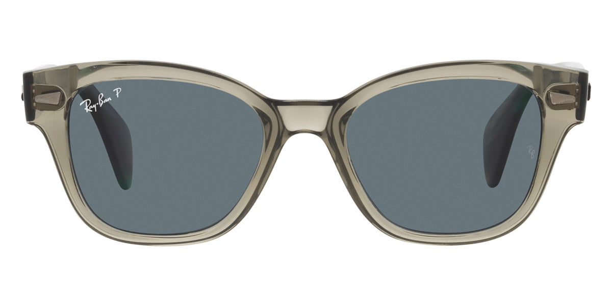 Ray-Ban® RB0880Sf RB0880SF 66353R 53 - Transparent Green with Dark Blue Polarized lenses Sunglasses