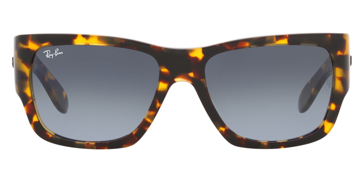 Ray-Ban® Wayfarer Nomad RB2187 RB2187 133286 54 - Yellow Havana with Light Blue Gradient Gray lenses Sunglasses