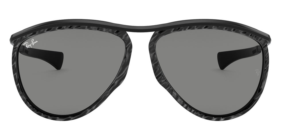 Ray-Ban® Olympian Aviator RB2219 RB2219 1305B1 59 - Wrinkled Black On Black with Dark Gray lenses Sunglasses
