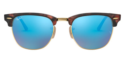 Ray-Ban® CLUBMASTER 0RB3016 RB3016 114517 51 - Sand Havana On Arista with Gray Mirrored Blue lenses Sunglasses