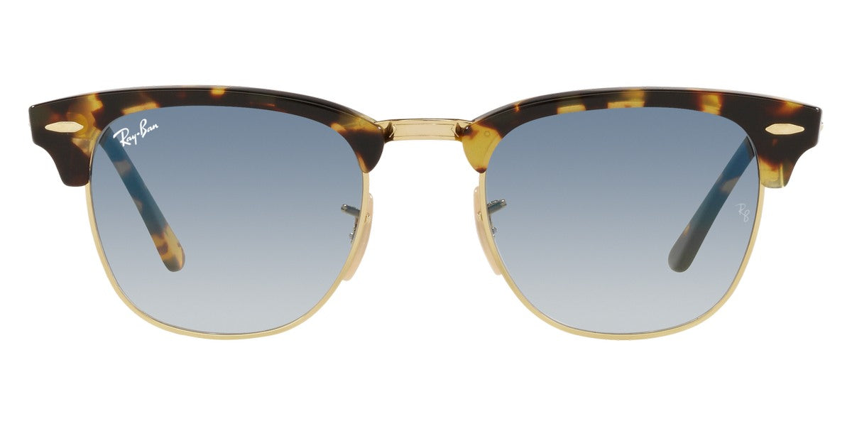 Ray-Ban® CLUBMASTER 0RB3016 RB3016 13353F 51 - Yellow Havana with Clear Gradient Blue lenses Sunglasses