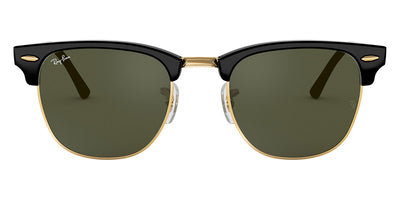 Ray-Ban® CLUBMASTER 0RB3016 RB3016 W0365 55 - Black on Gold with Green lenses Sunglasses