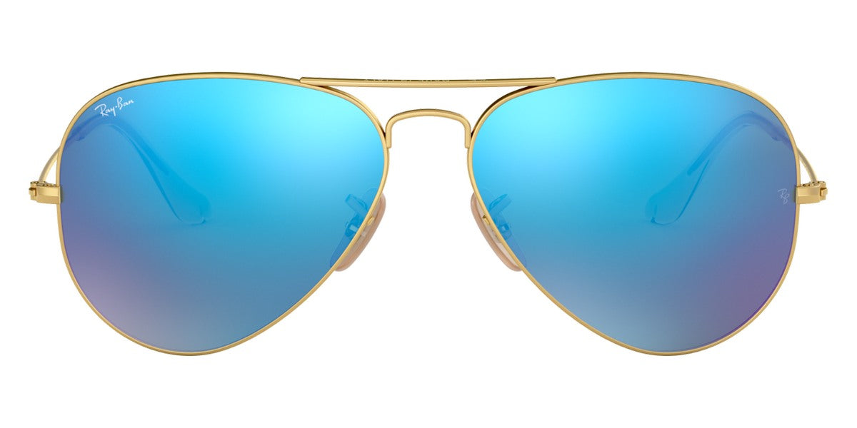 Ray-Ban® Aviator RB3025 55 RB3025 112/17 55 - Matte Arista with Gray Mirrored Blue lenses Sunglasses