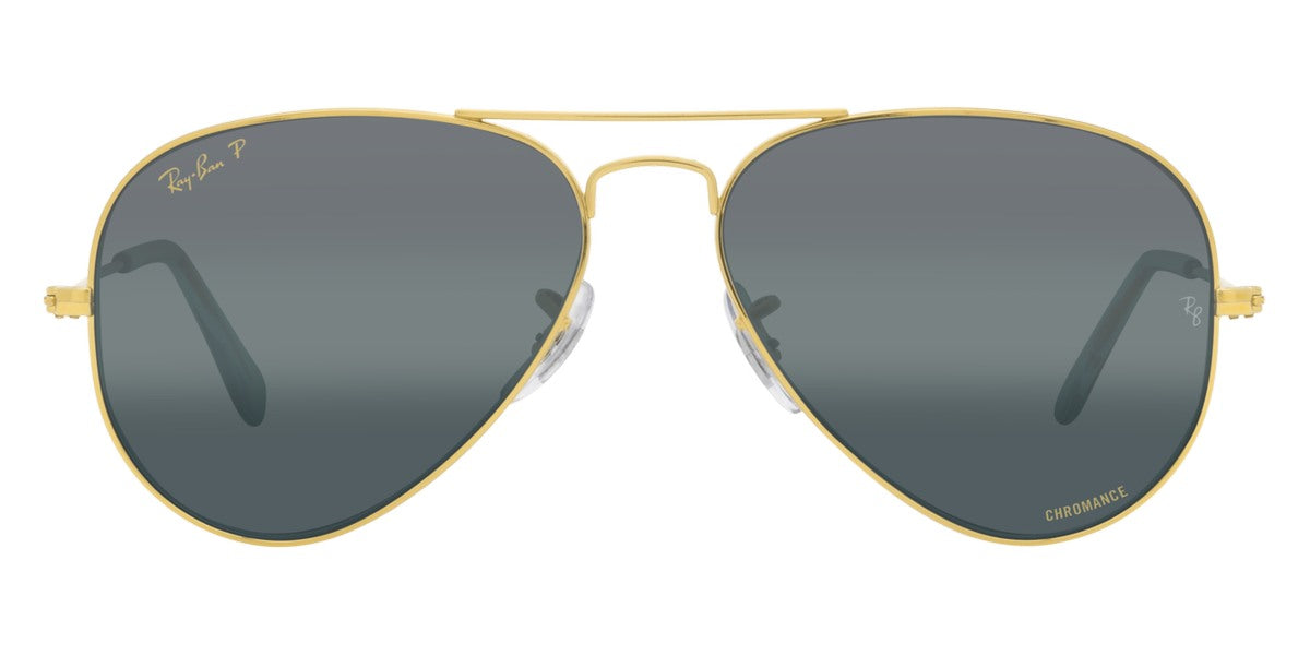 Ray-Ban® Aviator RB3025 55 RB3025 9196G6 55 - Legend Gold with Polarized Clear Gradient Dark Blue lenses Sunglasses