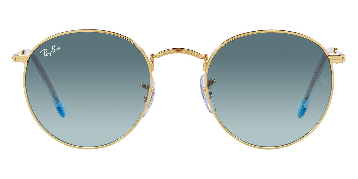 Ray-Ban® Round Metal RB3447 RB3447 900396 53 - Dark Bronze with Light Blue Gradient Brown lenses Sunglasses
