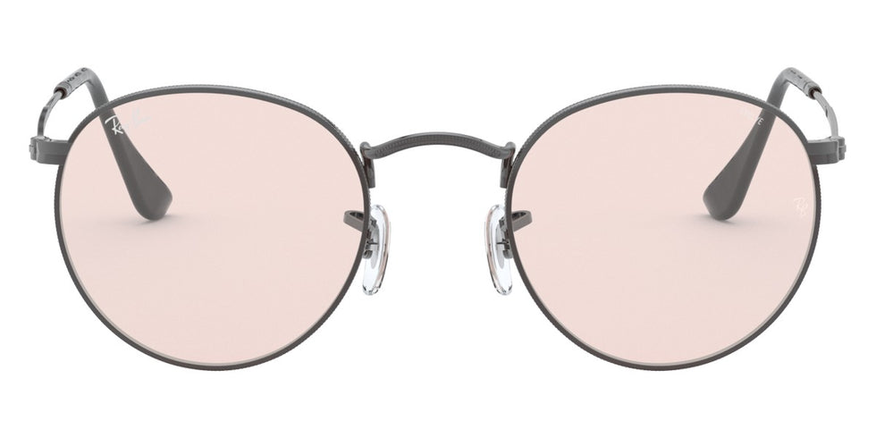 Ray-Ban® Round Metal RB3447 RB3447 9196BL 47 - Legend Gold with Photochromic Gray/Blue Light Filter lenses Sunglasses