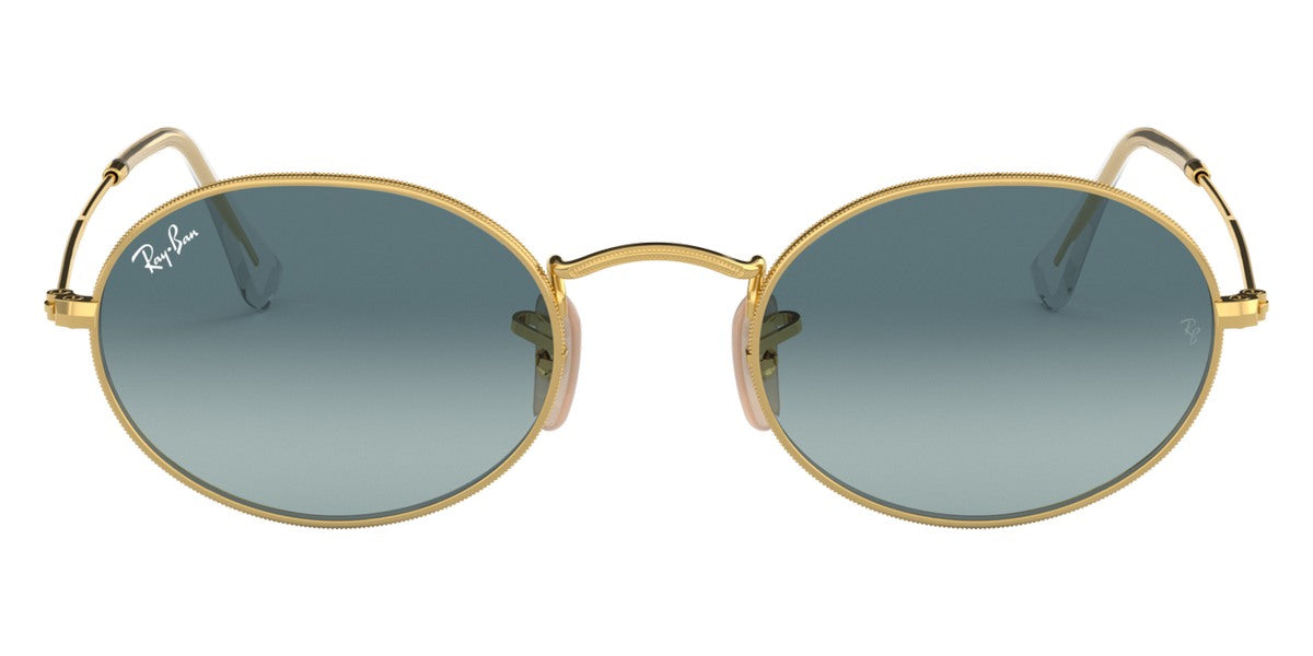Ray-Ban® Oval RB3547 RB3547 9156AJ 54 - Matte Dark Blue On Copper with Blue Bi-Mirrored Gray lenses Sunglasses