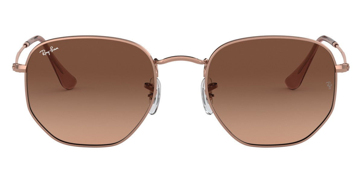 Ray-Ban® Hexagonal RB3548N RB3548N 001/9O 51 - Arista with Light Blue Flash lenses Sunglasses