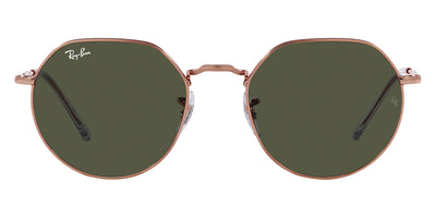 Ray-Ban® JACK 0RB3565 RB3565 920231 55 - Rose Gold with Green lenses Sunglasses
