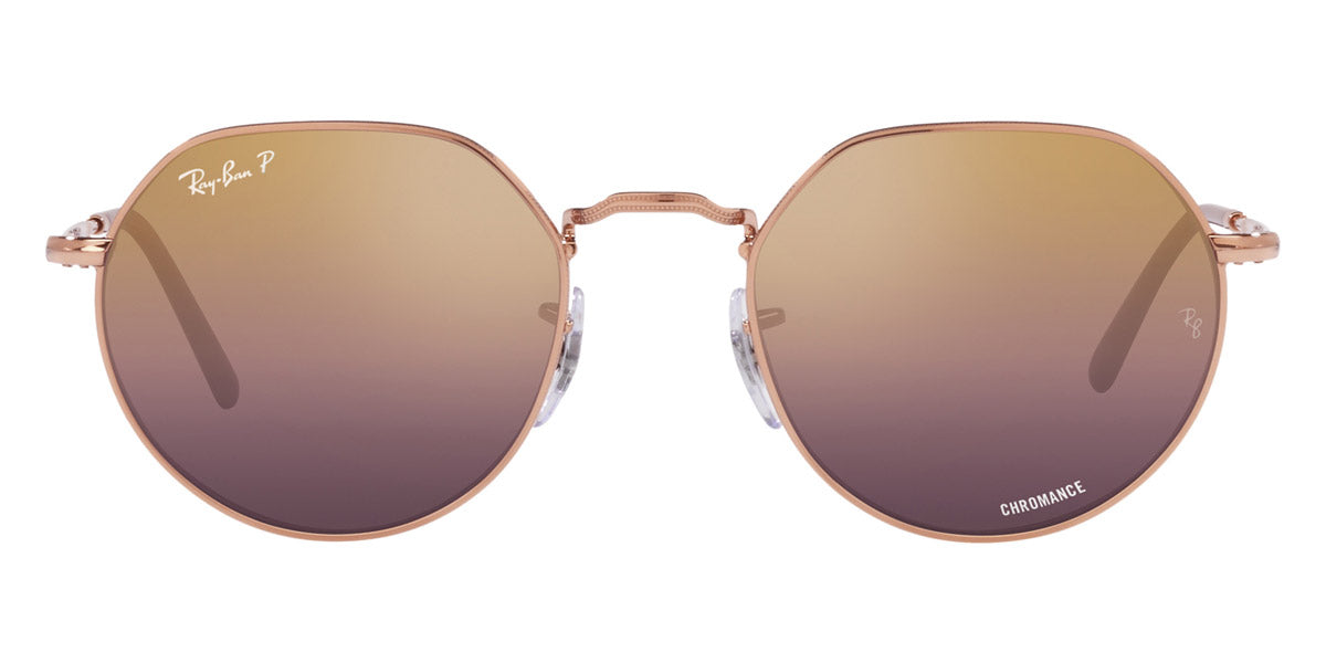 Ray-Ban® JACK 0RB3565 RB3565 9202G9 53 - Rose Gold with Mirrored Red Gradient Polarized lenses Sunglasses