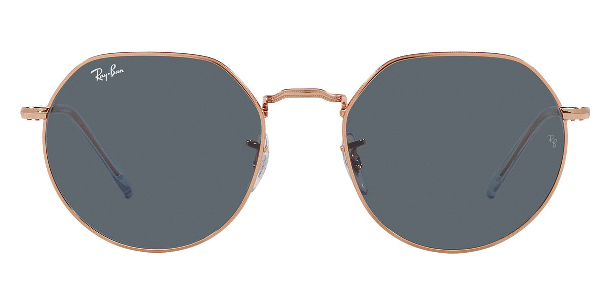 Ray-Ban® JACK 0RB3565 RB3565 9202R5 55 - Rose Gold with Blue lenses Sunglasses