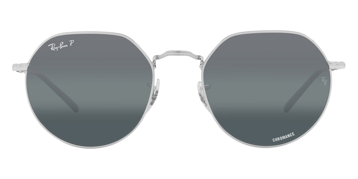 Ray-Ban® JACK 0RB3565 RB3565 9242G6 53 - Silver with Dark Blue Mirrored Polarized lenses Sunglasses