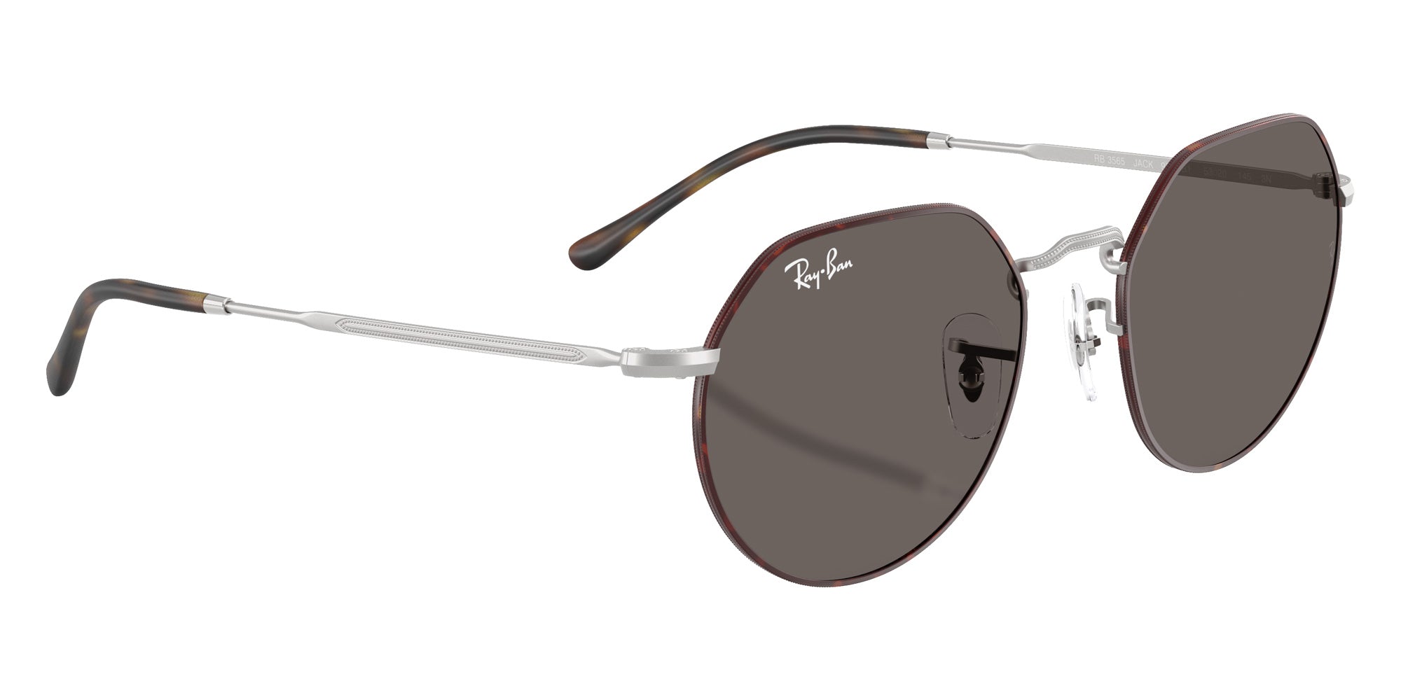 Ray-Ban® RB3565 RB3565 9277B1 55 Sunglasses - Matte Silver